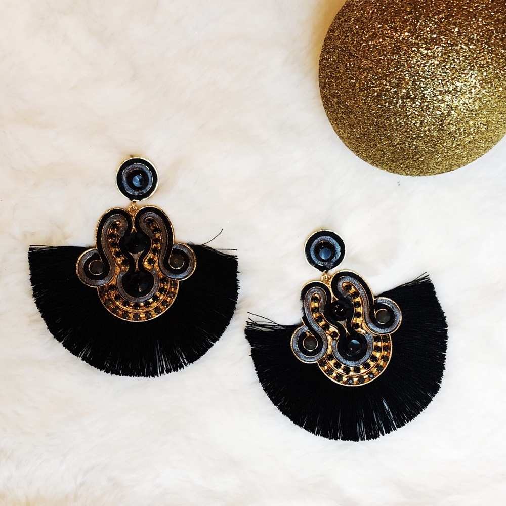 2 for $25 Black Tassel Fashion Earrings